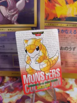 Pokemon Karte Card Monsters Collection Carddass 1996 japanese NM Sandshrew Red - Image 1