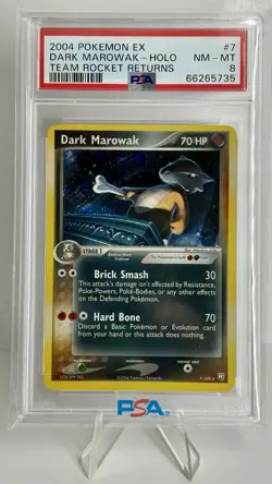 PSA 8 Dark Marowak 7/109 Holo Team Rocket Returns Pokemon Card - Image 1