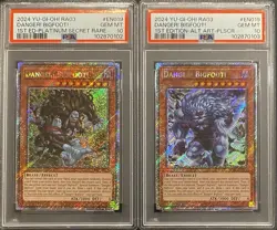 2024 PSA 10 YUGIOH RA03 BONANZA PLATINUM SECRET RARE DANGER BIGFOOT ALT ART SET - Image 1