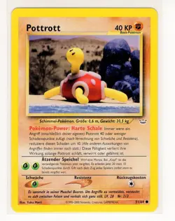 ~DE~ GERMAN Pottrott Shuckle Neo Revelation 51/64 Pokemon Card (C1) - Image 1