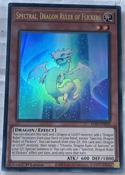 YUGIOH SPECTRAL, DRAGON RULER OF FLICKERS ULTRA RARE NM ALIN-EN018 - Image 1