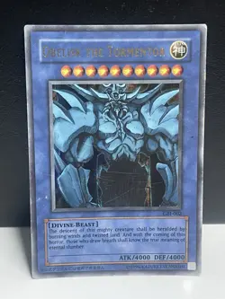 Obelisk the Tormentor GBI-002 Ultra Rare Egyptian God Card Heavy Play AE - Image 1
