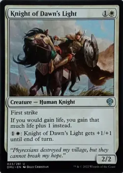 023/281 KNIGHT OF DAWN'S LIGHT UNCOMMON DOMINARIA UNITED MTG CARD - Image 1