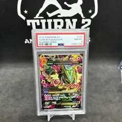 2015 Pokemon XY FA/M Rayquaza EX #105 Roaring Skies PSA 8 - Image 1