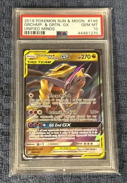 2019 Pokemon S&M Garchomp & Giratina GX Unified Minds #146 PSA 10 GEM MT - Image 1