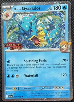 Pokemon Misty's Gyarados 049/182 Destined Rivals Pre Release Stamped Holo - Image 1