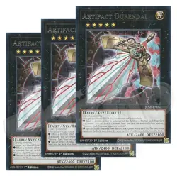 Yugioh Artifact Durendal x 3 - 1st Edition Rare NM - Plus Free Holo Card - Image 1
