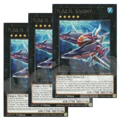 Yugioh N.As.H. Knight x 3 - 1st Edition Rare NM - Plus Free Holo Card - Image 1