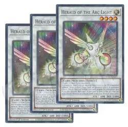 Yugioh Herald of the Arc Light x 3 - 1st Edition Rare NM - Plus Free Holo Card - Image 1