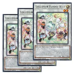 Yugioh Lollipo Yummy Way x 3 - 1st Edition Rare NM - Plus Free Holo Card - Image 1