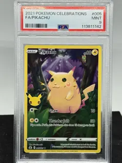 2021 Pokemon Celebrations 25th Anniversary Full Art Pikachu 005/025 PSA 9 Mint - Image 1