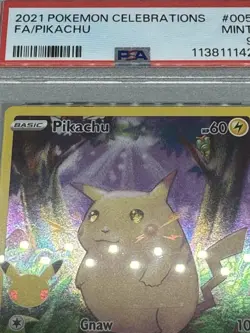 2021 Pokemon Celebrations 25th Anniversary Full Art Pikachu 005/025 PSA 9 Mint - Image 3