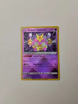 Radiant Alakazam 059/195 Radiant Rare Silver Tempest Pokemon Card Near Mint - Image 1