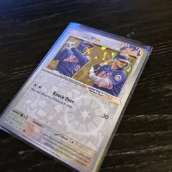 Pete Alonso Francisco Lindor New York Mets One Of One Holo Pokemon Baseball Card - Image 3