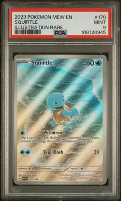 Squirtle 170/165 Pokemon 2023 TCG Illustration Rare IR S&V 151 English PSA 9 - Image 1