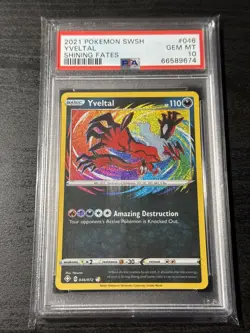 Pokemon TCG / Yveltal / PSA 10 / #046/072 Shining Fates 2021 Amazing Rare - Image 1