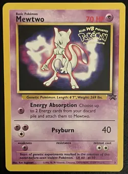 1999 Mewtwo 3 WB Presents Pokemon The First Movie Black Star Promos WoTC - Image 1