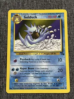 Golduck 35/62 Fossil Non Holo Pokemon Card 1999 Vintage - Image 1
