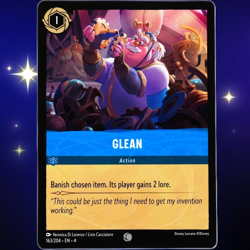 Glean Action Card - Common NonFoil - Disney Lorcana TCG Ursula's Return #163/204 - Image 1