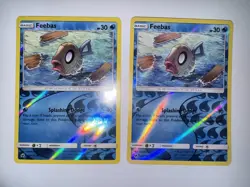 Two Pokemon TCG Reverse Holo Feebas Card 26/111 Crimson Invasion SM - Image 1