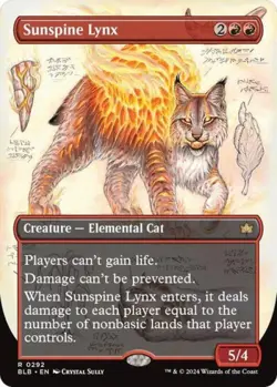 MTG English Sunspine Lynx (Borderless) NM Foil Bloomburrow - Image 1
