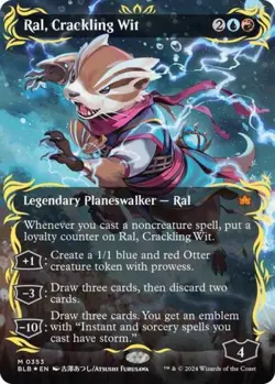 MTG English Ral, Crackling Wit (Borderless) (Raised Foil) NM Foil Bloomburrow - Image 1