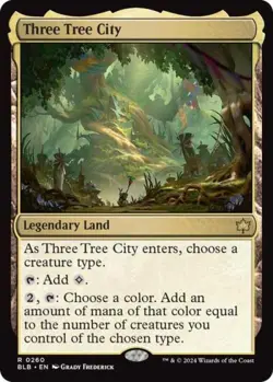 MTG English Three Tree City NM Foil Bloomburrow - Image 1