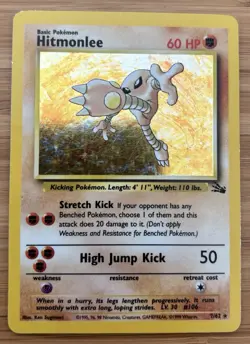 Hitmonlee - Pokemon Fossil Set Unlimited 7/62 - Holo Rare - MP - Image 1