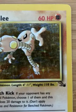Hitmonlee - Pokemon Fossil Set Unlimited 7/62 - Holo Rare - MP - Image 4