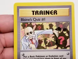 TCG POKEMON BLAINE'S QUIZ #1 97/132 ☆ RARE GYM HEROES VINTAGE NM - Image 3