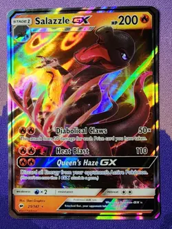 Pokemon TCG Salazzle GX 25/147 Ultra Rare Sun & Moon Burning Shadows Holo - Image 1
