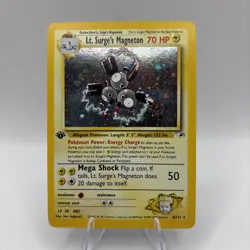 POKEMON TCG LT. SURGE'S MAGNETON 8/132 ☆ HOLO RARE 1ST EDITION GYM HEROES - Image 1