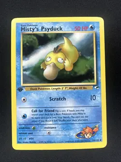 Pokemon Misty's Psyduck 1st Edition Gym Heroes Uncommon 54/132 Regular WOTC LP - Image 1