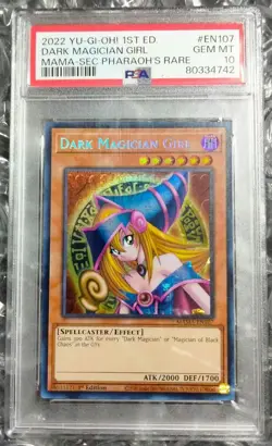 Yu-Gi-Oh! Yugioh PSA10 Dark Magician Girl Pharaoh's Secret Rare - Image 3