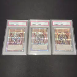 Yugioh PSA10 Black Luster Soldier Envoy of the Beginning 25th 3-Card Set - Image 1
