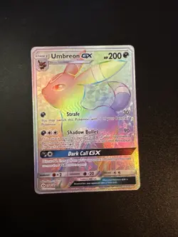 Umbreon GX 154/149 Rainbow Rare 2017 Sun and Moon Pokemon TCG Card NM Near Mint - Image 1