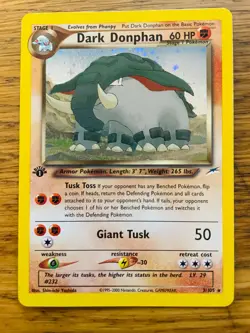1st Edition Dark Donphan (3/105) Holo Neo Destiny Set Pokemon Card! FREE P&P! - Image 2