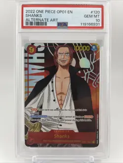 2022 One Piece Card Game: Romance Dawn OP01 SEC (Alt Art) Shanks #OP01-120 i7p - Image 1