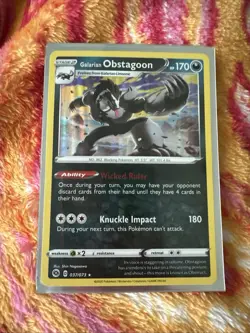 Galarian Obstagoon 037/073 Champions Path Holo Pokemon Card NM - Image 1