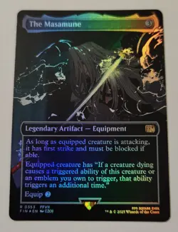 MTG FIN 0353 The Masamune Borderless Foil Magic Commander NM - Image 1