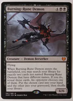 MTG 1x Burning-Rune Demon # 81 Kaldheim Modern Magic the Gathering Card x1 NM - Image 1