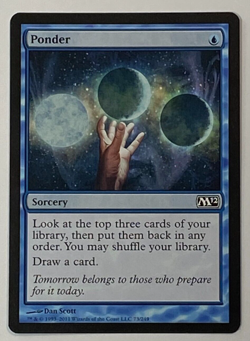 MTG - 1x Ponder - Core Set 2012 - NM - Magic The Gathering - Blue - Card Draw - Image 1