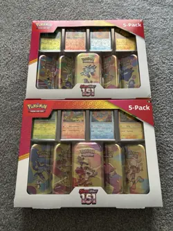 Pokemon Scarlet and Violet 151 Mini Tin 5 pack Costco (2x) - Image 1