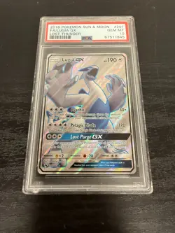 2018 POKEMON SUN & MOON LOST THUNDER #207 FULL ART/LUGIA GX GEM MT PSA 10 - Image 1