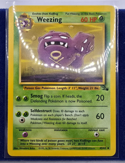 Pokemon Unlimited Fossil Weezing 45/62 Pack Fresh NM+/M WOTC Free Ship! - Image 1