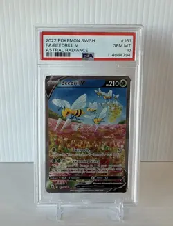 2022 POKEMON SWORD & SHIELD ASTRAL RADIANCE #161 FULL ART/BEEDRILL V PSA 10 GM - Image 1