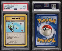 Energy Search 1st Ed. Pokemon Fossil PSA 9 MINT 1999 2f4 - Image 3