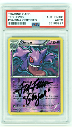 PSA Signed Ted Lewis Pokemon TCG Gengar Breakthrough 60/162 Reverse Holo Rare - Image 1