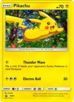 Heavily Played Pikachu - SM04 (Cereal Box Promo) - SM Black Star Promo Pokemon S - Image 1