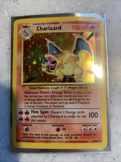 Pokemon TCG: Charizard Base Set 4/102 Holo 1999-2000 Wizards Base Set Vintage MP - Image 1